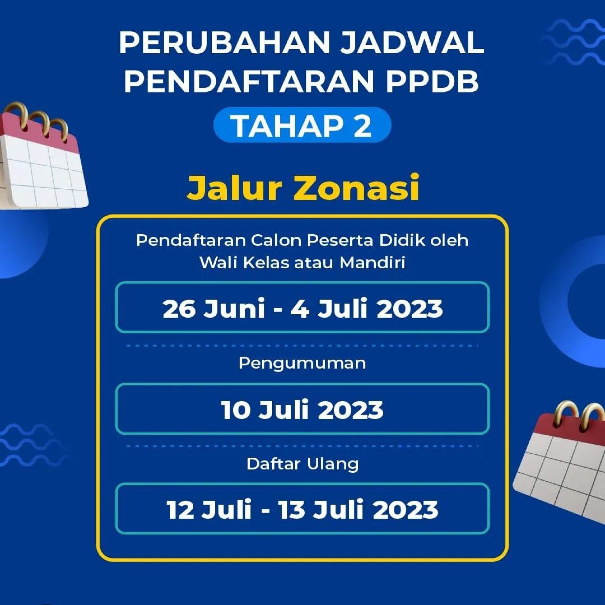 Perubahan Jadwal PPDB Tahap II Kota Bandung