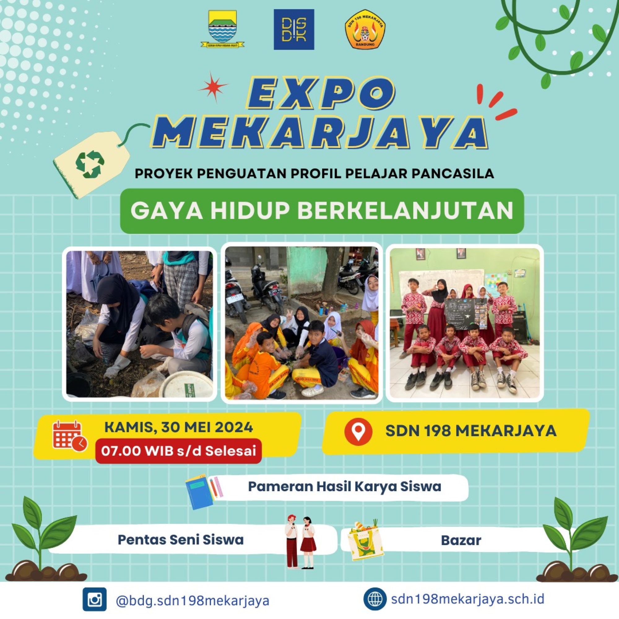 Gegap Gempita Gelar Expo Proyek P5 SD Negeri 198 Mekarjaya Kota Bandung Dengan Tema Gaya Hidup Berkelanjutan