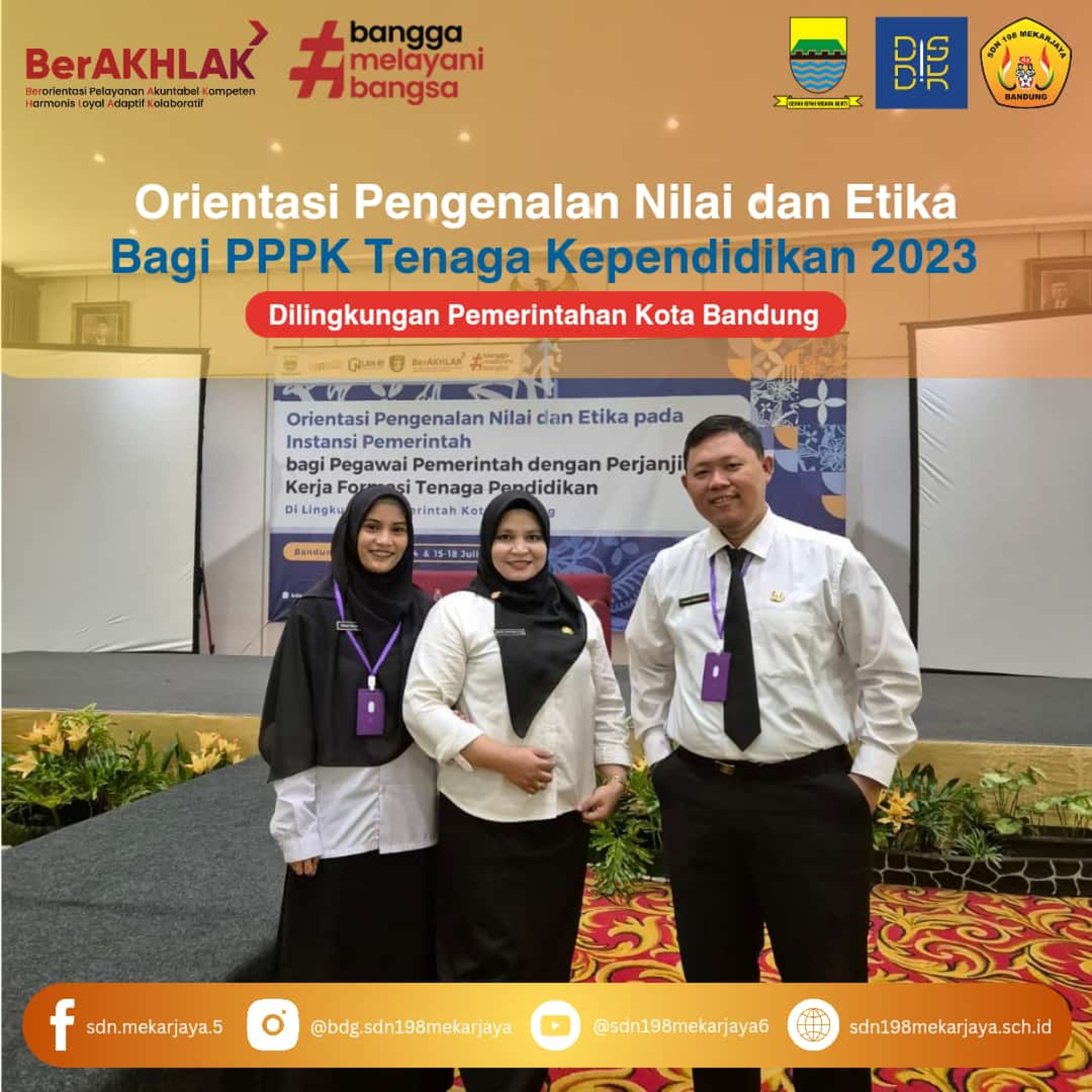 Orientasi Pengenalan Nilai & Etika Bagi PPPK Tenaga Kependidikan Tahun 2023 di Lingkungan Pemerintah Kota Bandung